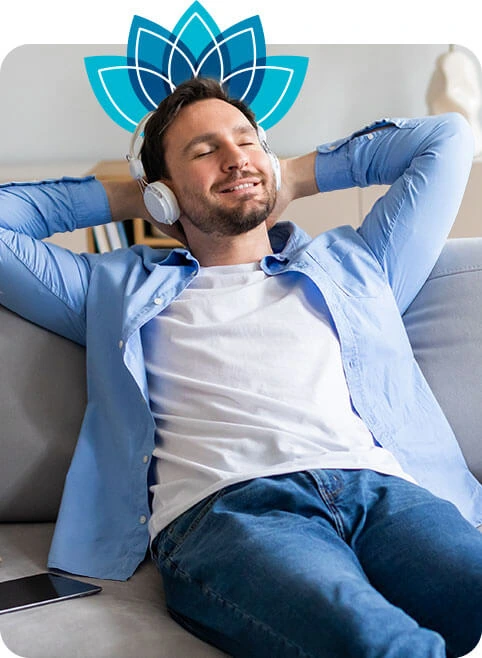 A man relaxing calmly